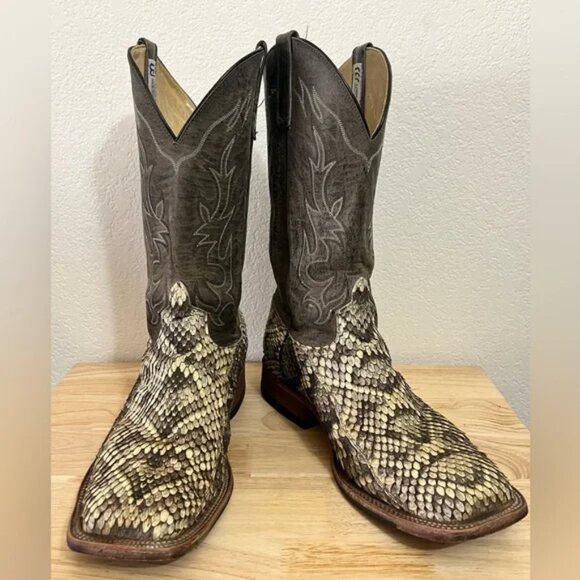 Men’s Anderson Bean Square Toe Eastern Cut Rattlesnake Boots 13EE - Picture 10 of 11